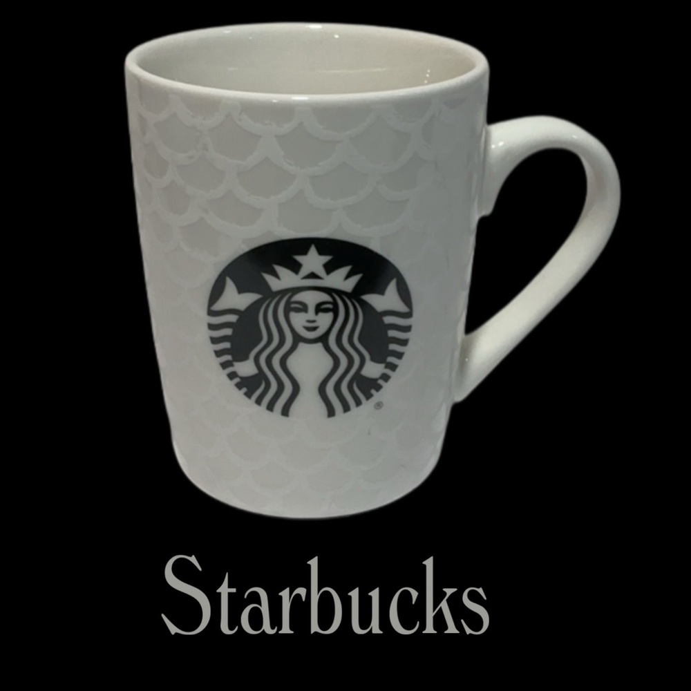 STARBUCKS 2020 White Mermaid Fish Scale Design 10 Oz Coffee Mug